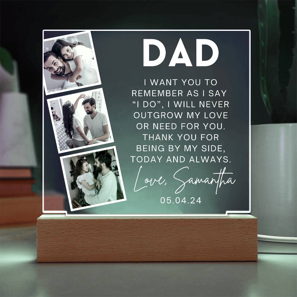 3 photo frame Bride wedding day gift for dad