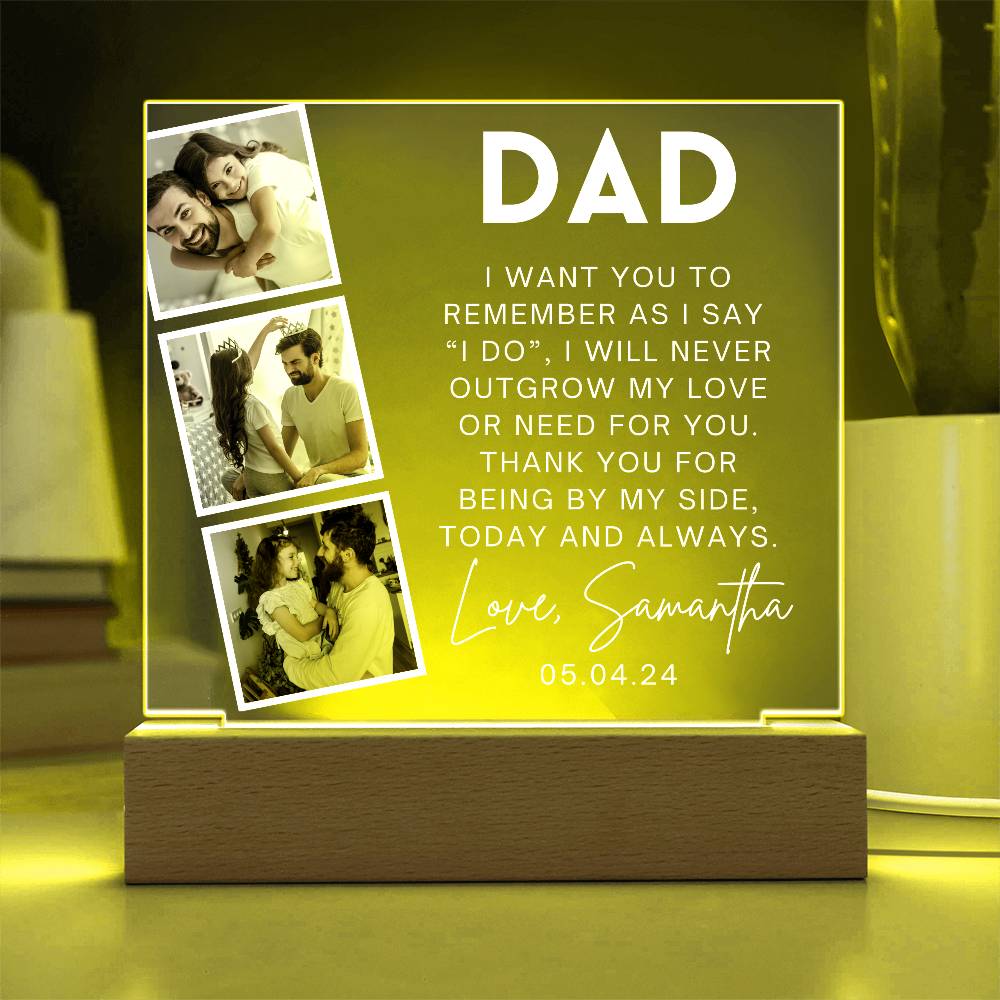 3 photo frame Bride wedding day gift for dad