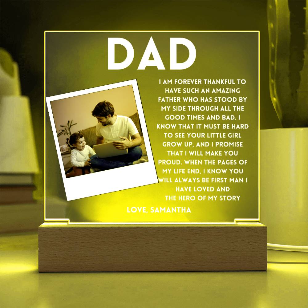 Personalized Photo frame for Dad Forever Thankful Father's day Gift