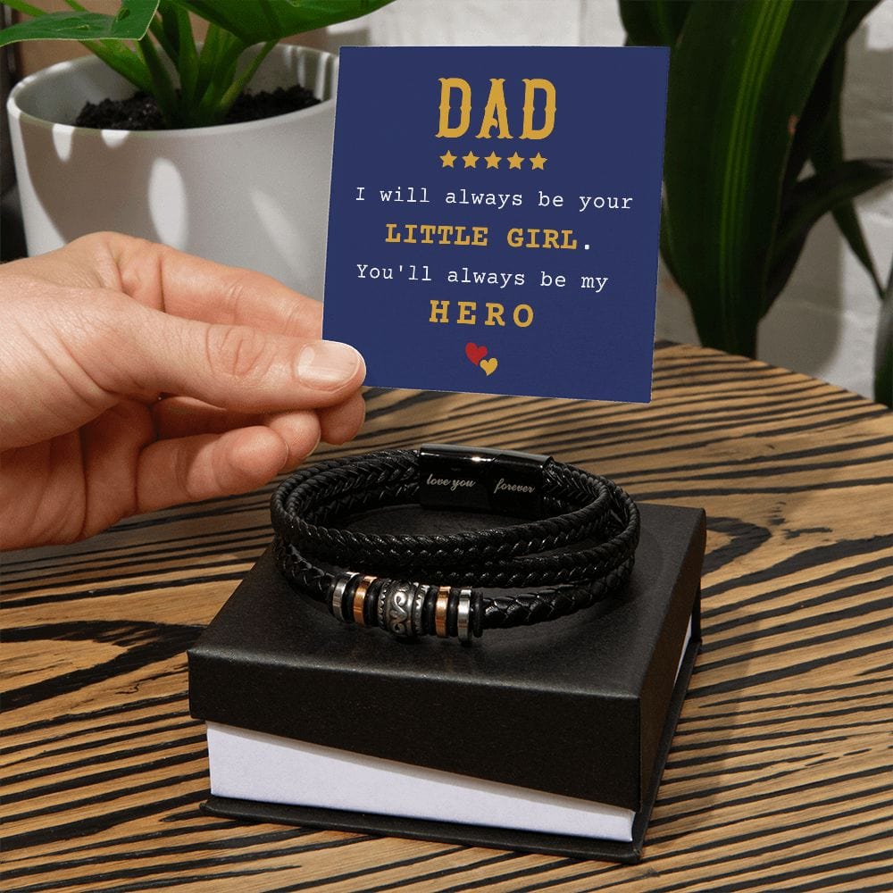 Gift from Daughter to Dad Vegan Braided Bracelet,Dad gift for Father's day