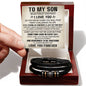 Leather Bracelet for Men Engraved Gift for Son Birthday, Graduation, Christmas