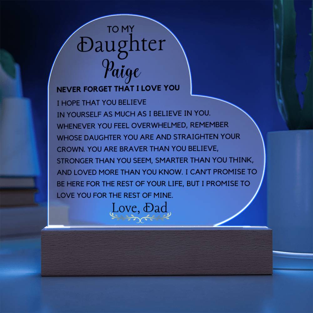 A letter to my daughter from Dad or Mom Acrylic Plaque