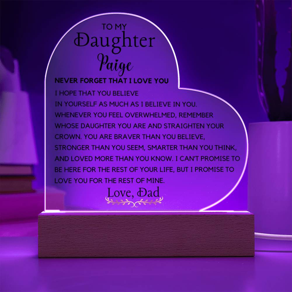 A letter to my daughter from Dad or Mom Acrylic Plaque