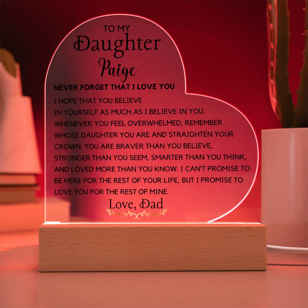 A letter to my daughter from Dad or Mom Acrylic Plaque