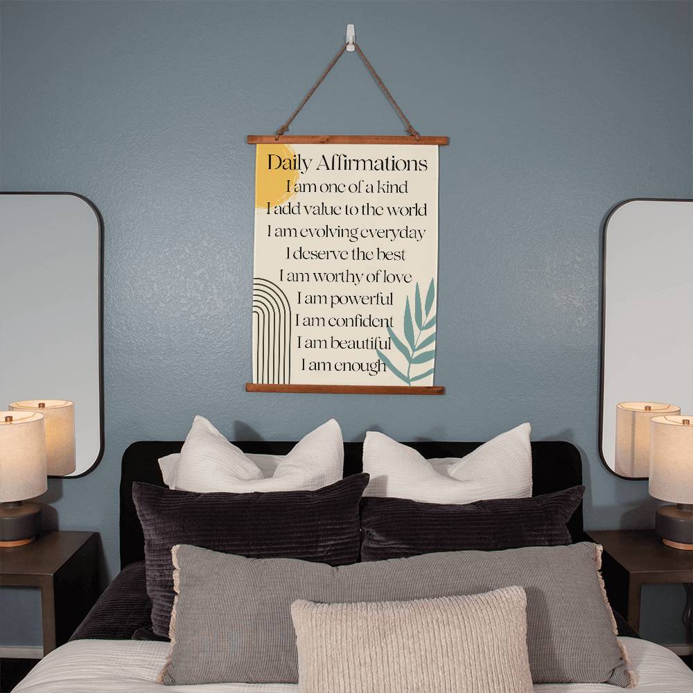 Daily Affirmations Wall tapestry I am Enough Positive Affirmation Wall Art Boho Home Decor