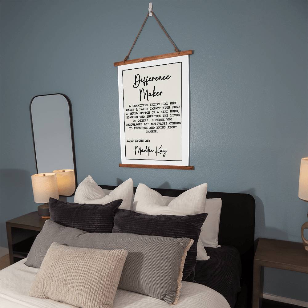 Personalized Difference Maker Wall Tapestry Difference Maker Definition Gift Mentor Appreciation Gift Leader Gift
