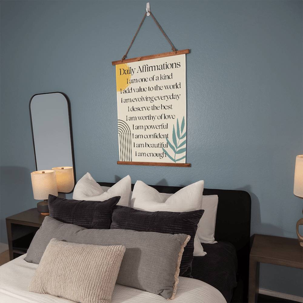 Daily Affirmations Wall tapestry I am Enough Positive Affirmation Wall Art Boho Home Decor