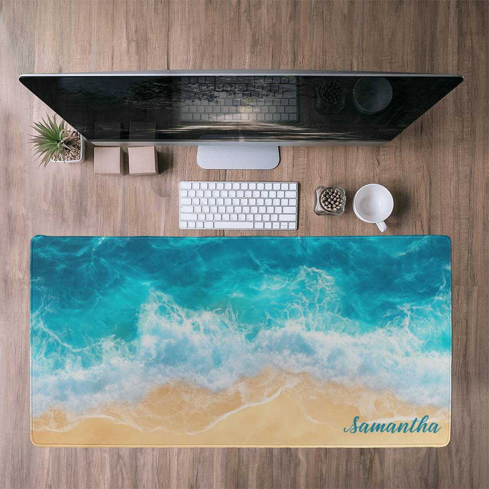 Personalized Ocean Desk mat, Beach House decor Gaming Mouse Pad