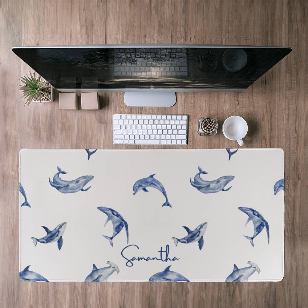 Whale Shark Desk mat Personalized Under the sea xxl desk pad ocean life aesthetic custom desk pad xl mouse pad