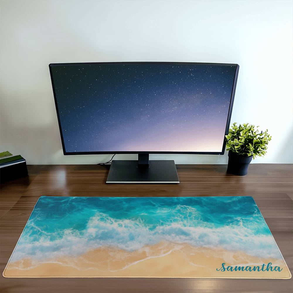 Personalized Ocean Desk mat, Beach House decor Gaming Mouse Pad