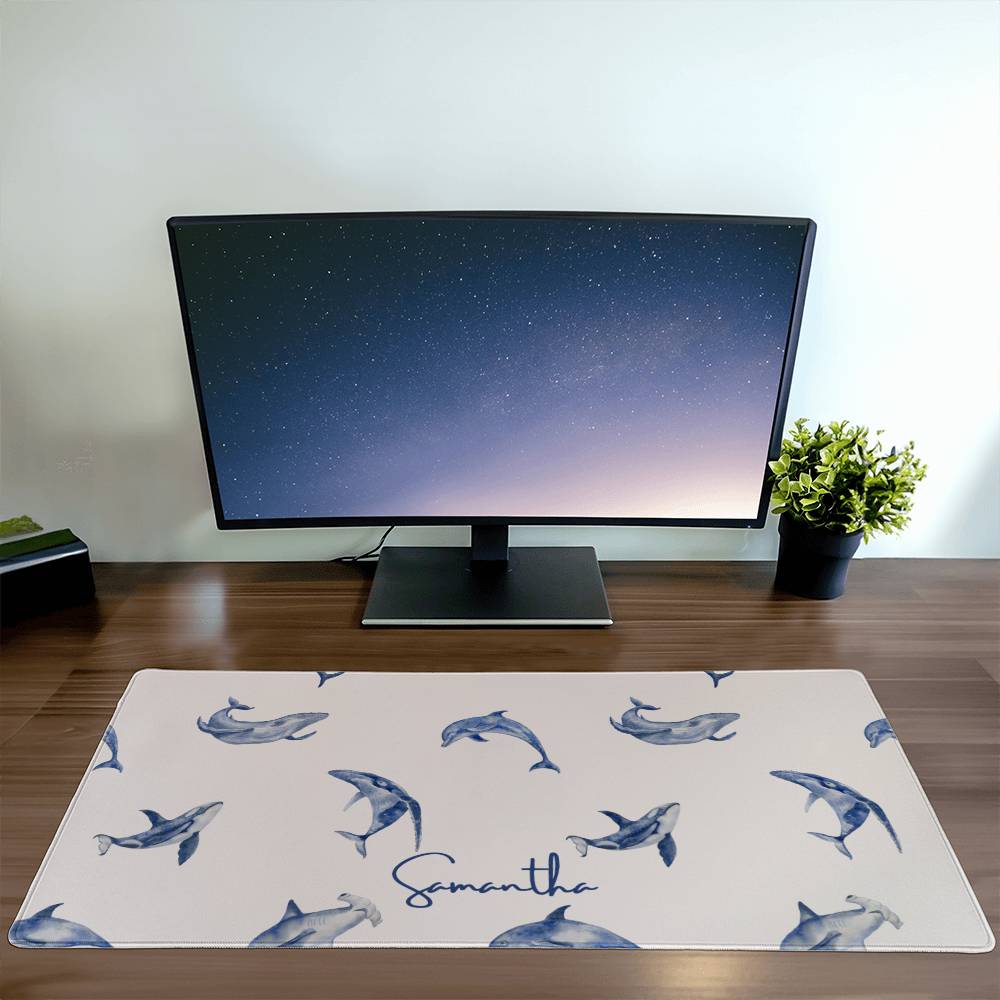 Whale Shark Desk mat Personalized Under the sea xxl desk pad ocean life aesthetic custom desk pad xl mouse pad