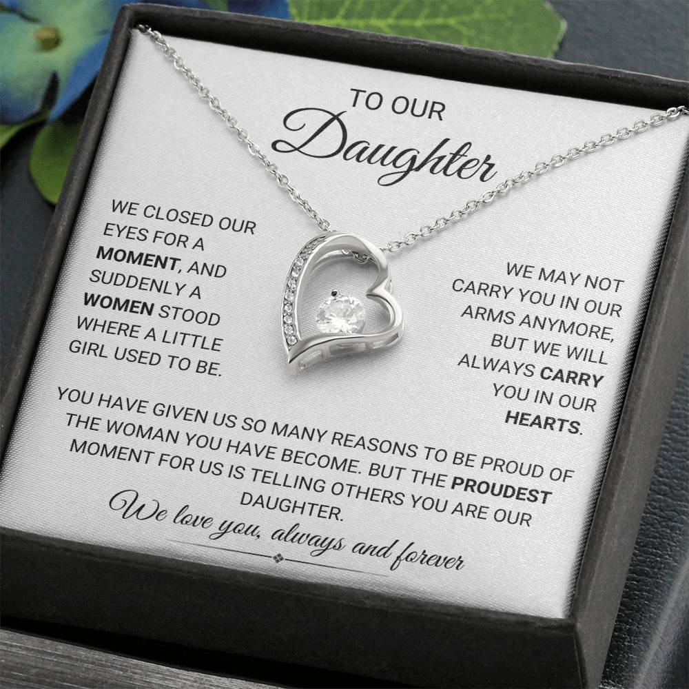 To Our Daughter Forever Love Necklace from Mom & Dad, Dad Gift for her, Mom Gift for Daughter