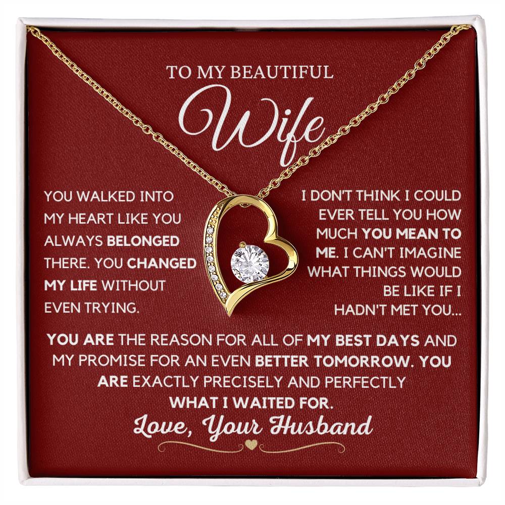 To my wife -Forever Love Necklace- From Husband-Red