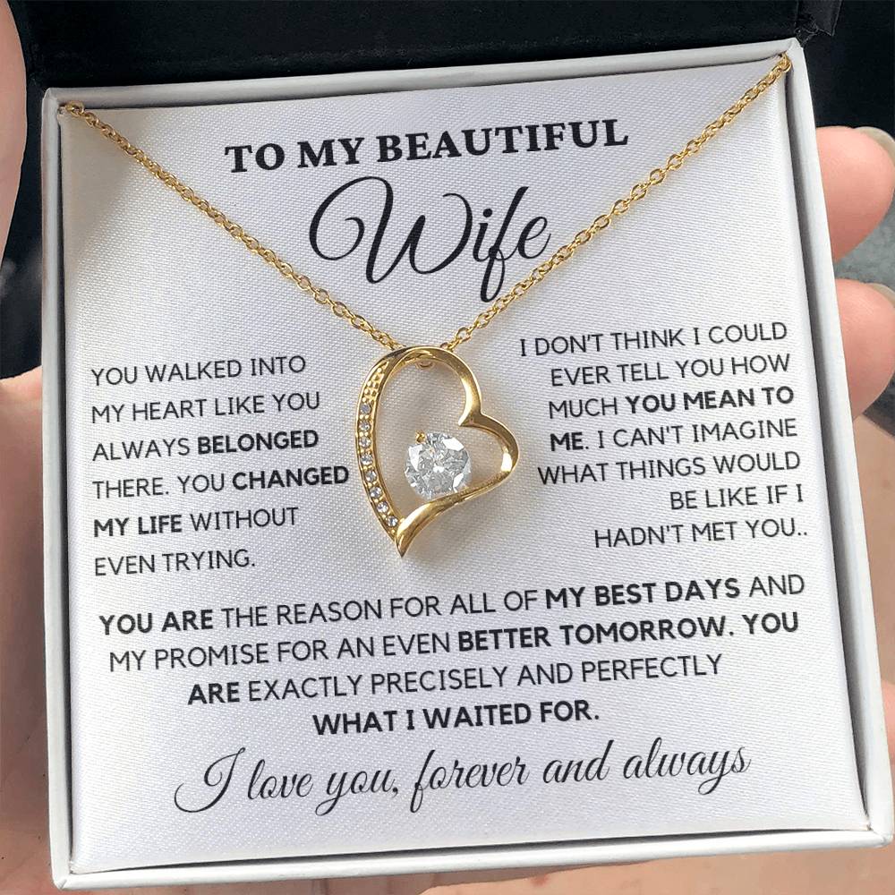 To my wife- Forever Love Necklace- You walked into my heart - MM-002