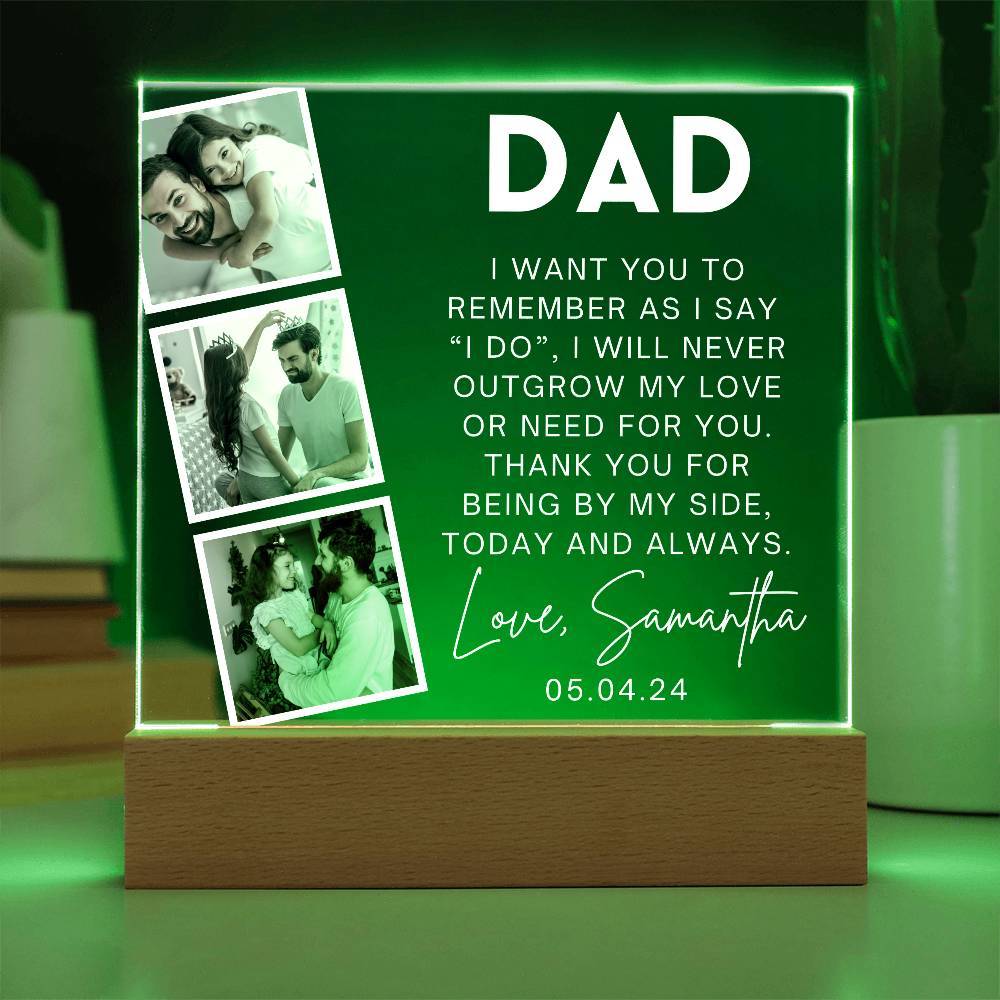 3 photo frame Bride wedding day gift for dad