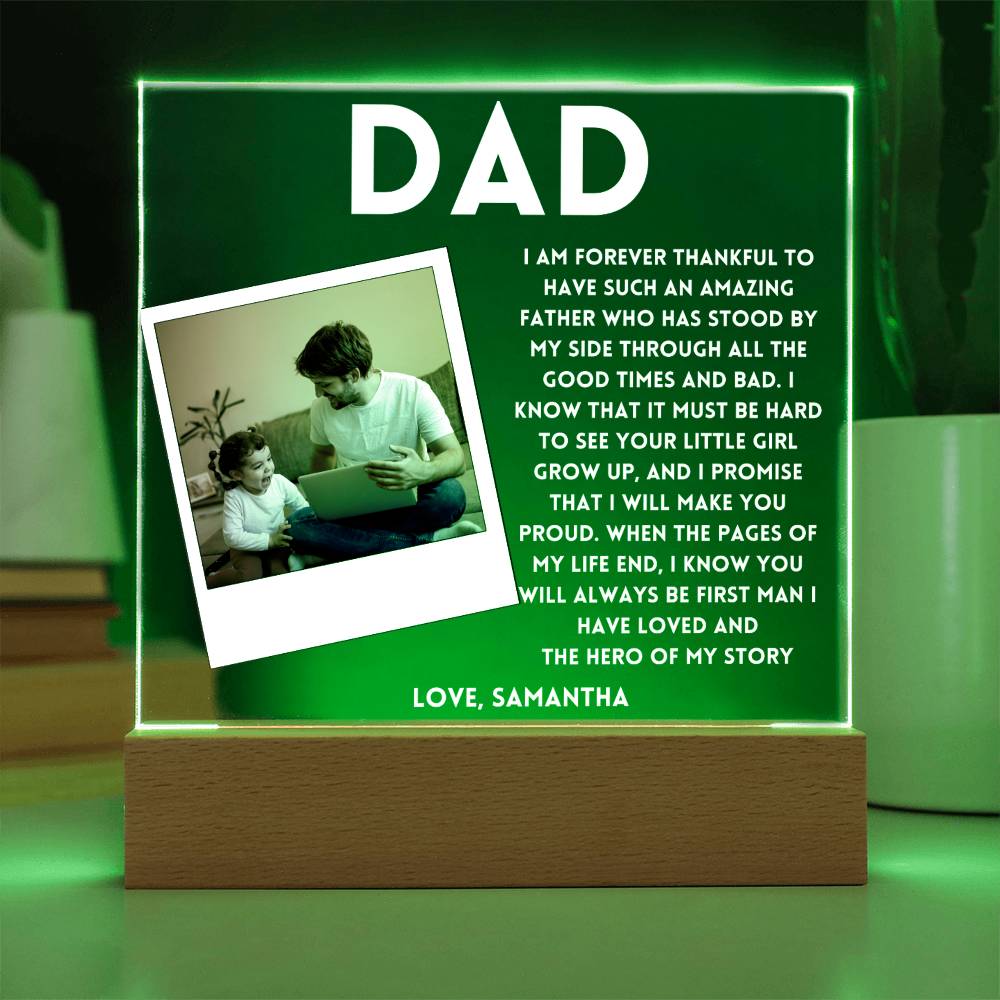 Personalized Photo frame for Dad Forever Thankful Father's day Gift