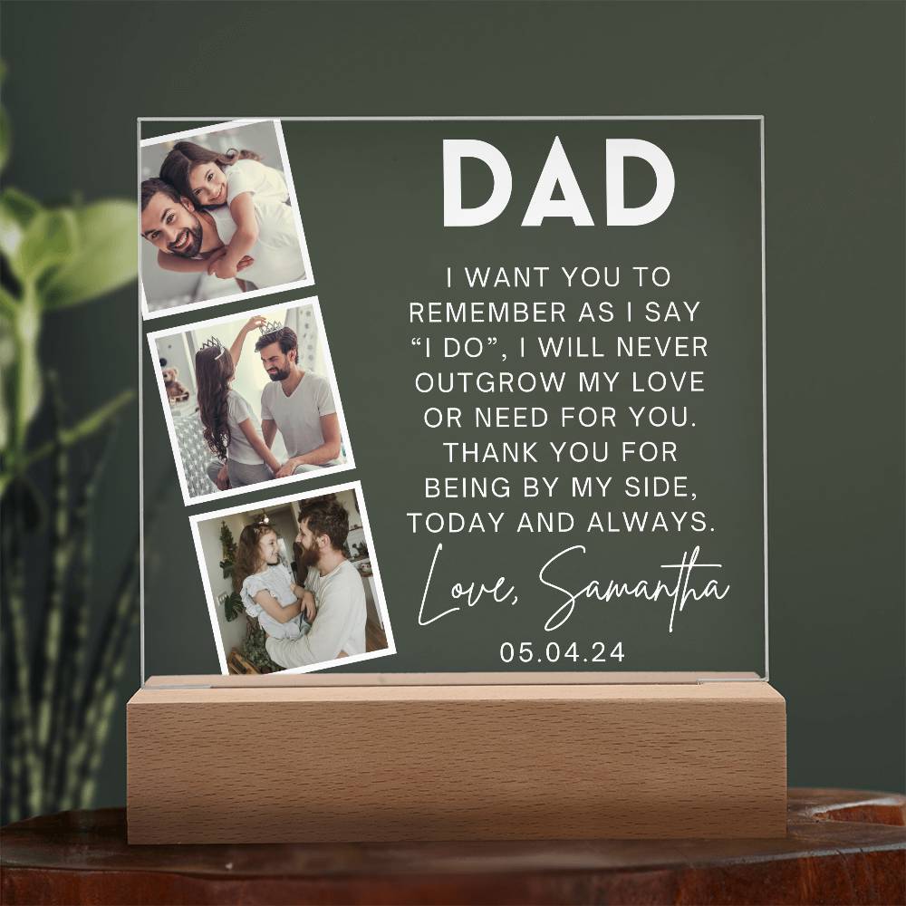 3 photo frame Bride wedding day gift for dad