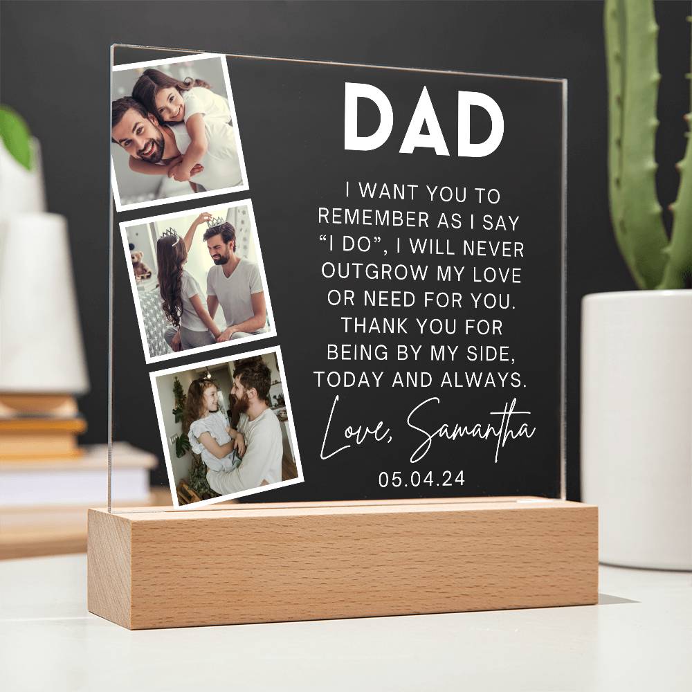 3 photo frame Bride wedding day gift for dad