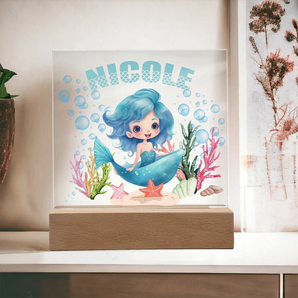 Mermaid Nightlights for kids, Personalization Night Light, Nursery Decor, Kids Room Decor, Personalized Gift, Nursery Theme, Baby Room Decor