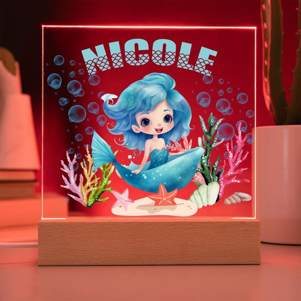 Mermaid Nightlights for kids, Personalization Night Light, Nursery Decor, Kids Room Decor, Personalized Gift, Nursery Theme, Baby Room Decor