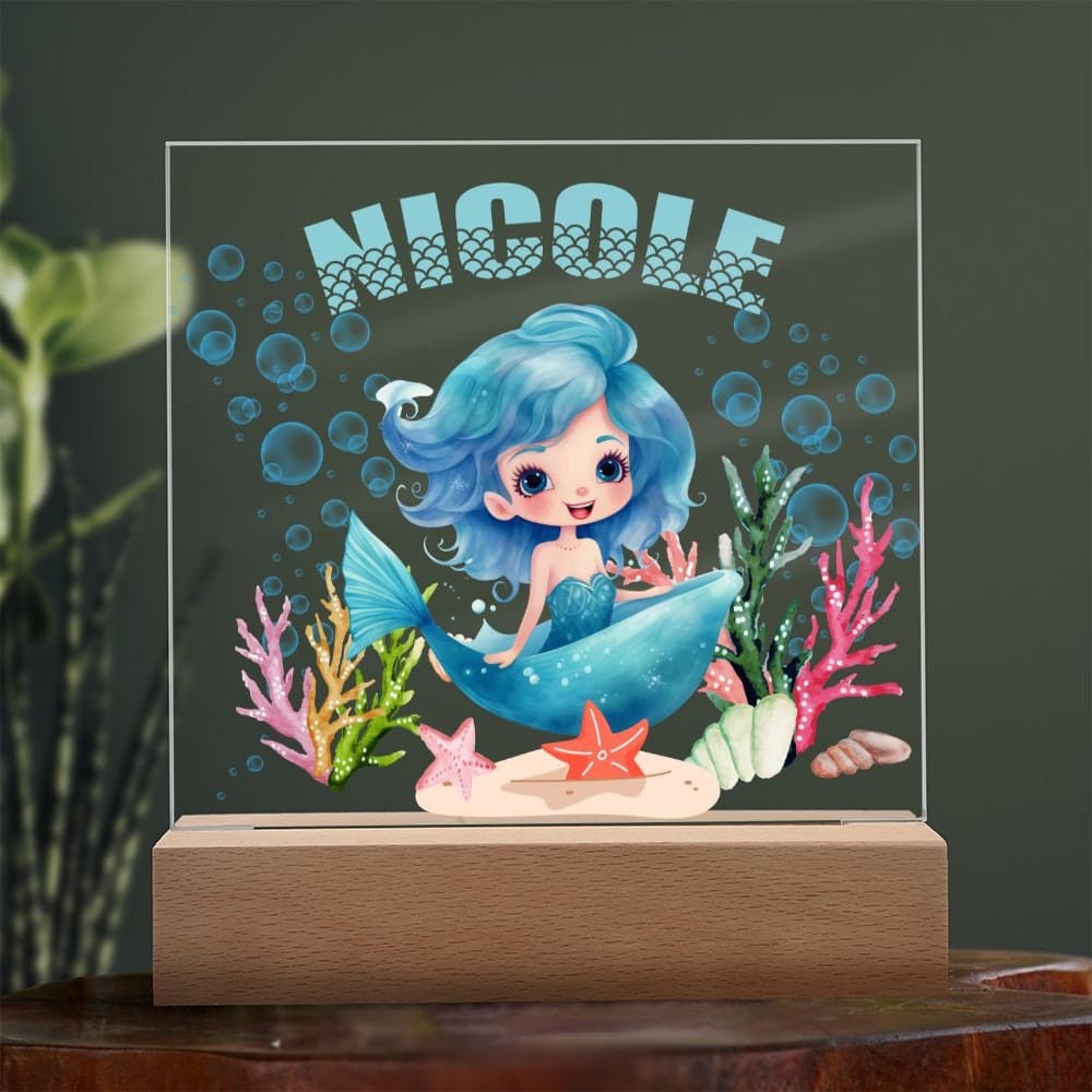 Mermaid Nightlights for kids, Personalization Night Light, Nursery Decor, Kids Room Decor, Personalized Gift, Nursery Theme, Baby Room Decor