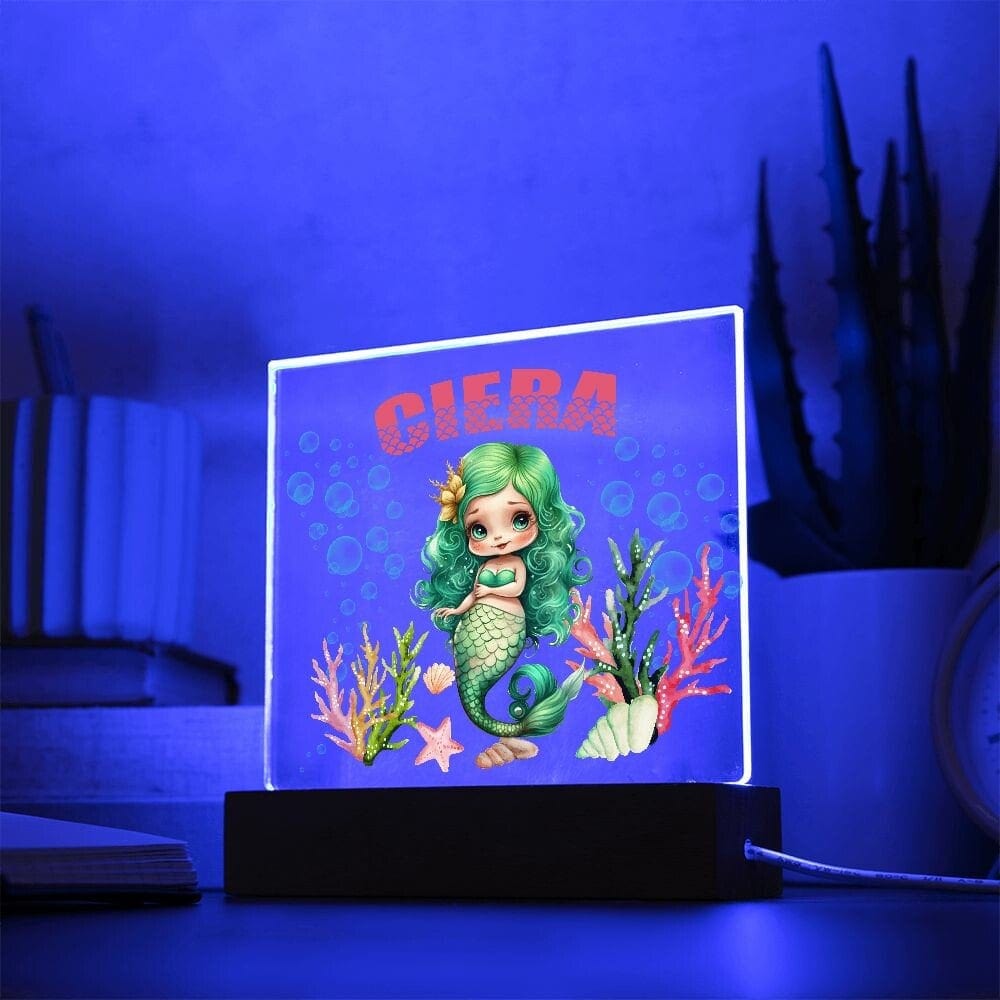 Mermaid Personalized Night Light Nursery Decor,Сustom Name Night Light,Mermaid Ocean night light Children's night light Baby LED nightlight