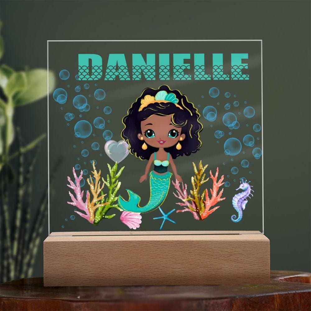 Mermaid LED Nightlight for kids, Personalized Nursery night light, Custom Night light, Kids Room Lamp, Nursery Nightlight Baby