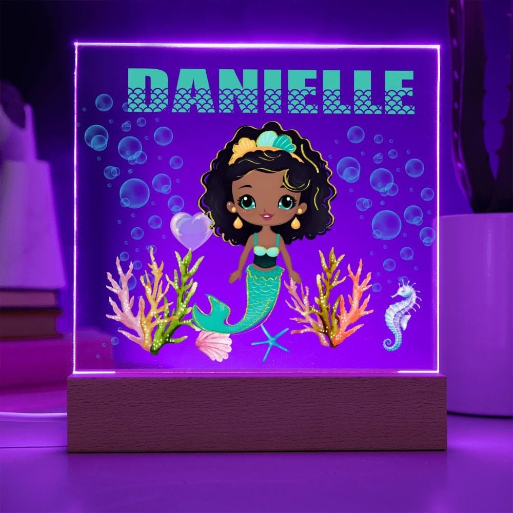 Mermaid LED Nightlight for kids, Personalized Nursery night light, Custom Night light, Kids Room Lamp, Nursery Nightlight Baby