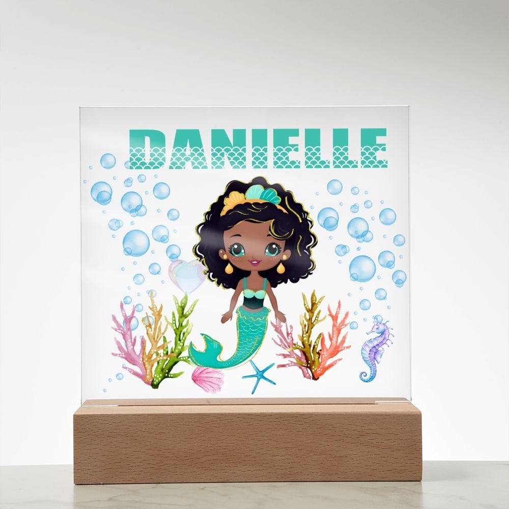 Mermaid LED Nightlight for kids, Personalized Nursery night light, Custom Night light, Kids Room Lamp, Nursery Nightlight Baby