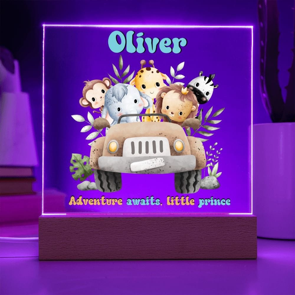 Jungle Theme personalized night light, Kids room Decor, Baby Shower gifts, Kids room lamp, Custom name light personalized children's night