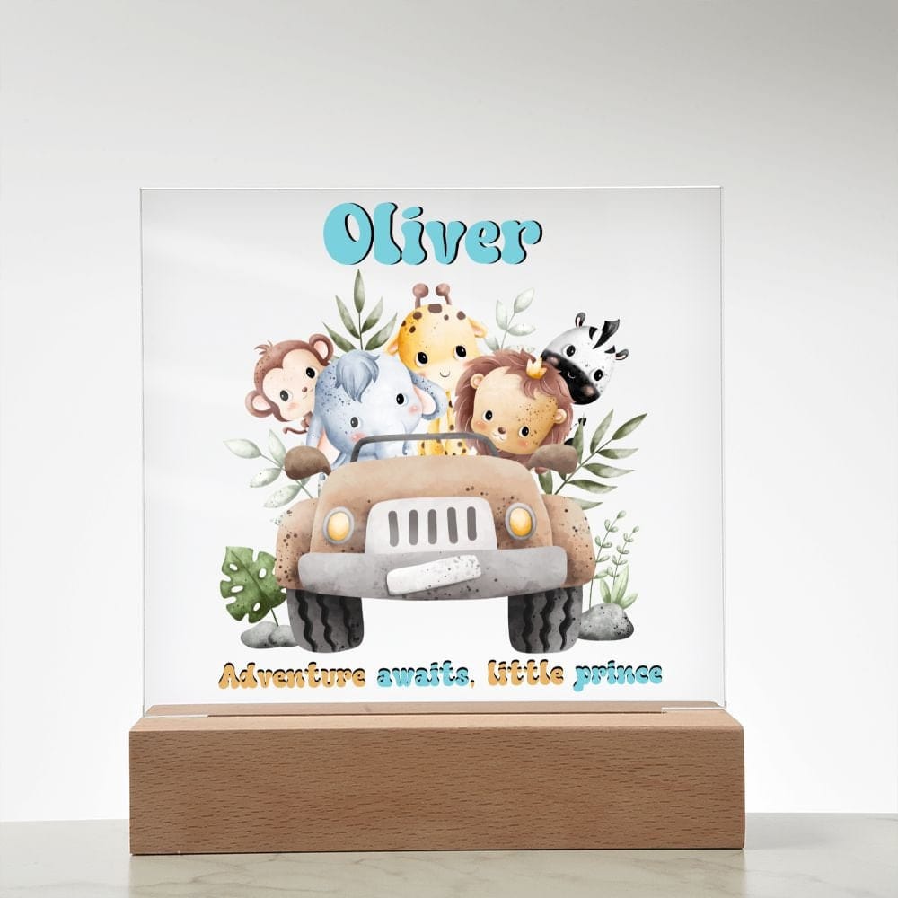 Jungle Theme personalized night light, Kids room Decor, Baby Shower gifts, Kids room lamp, Custom name light personalized children's night