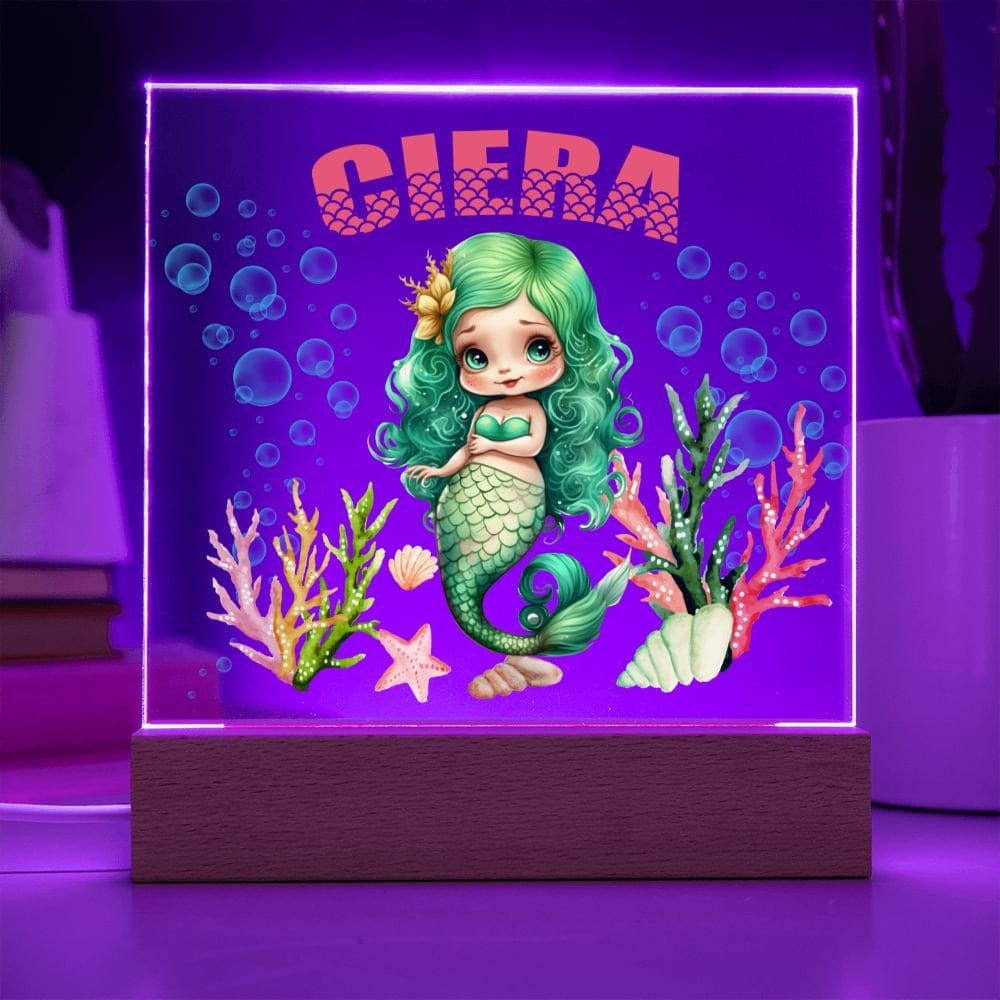 Mermaid Personalized Night Light Nursery Decor,Сustom Name Night Light,Mermaid Ocean night light Children's night light Baby LED nightlight