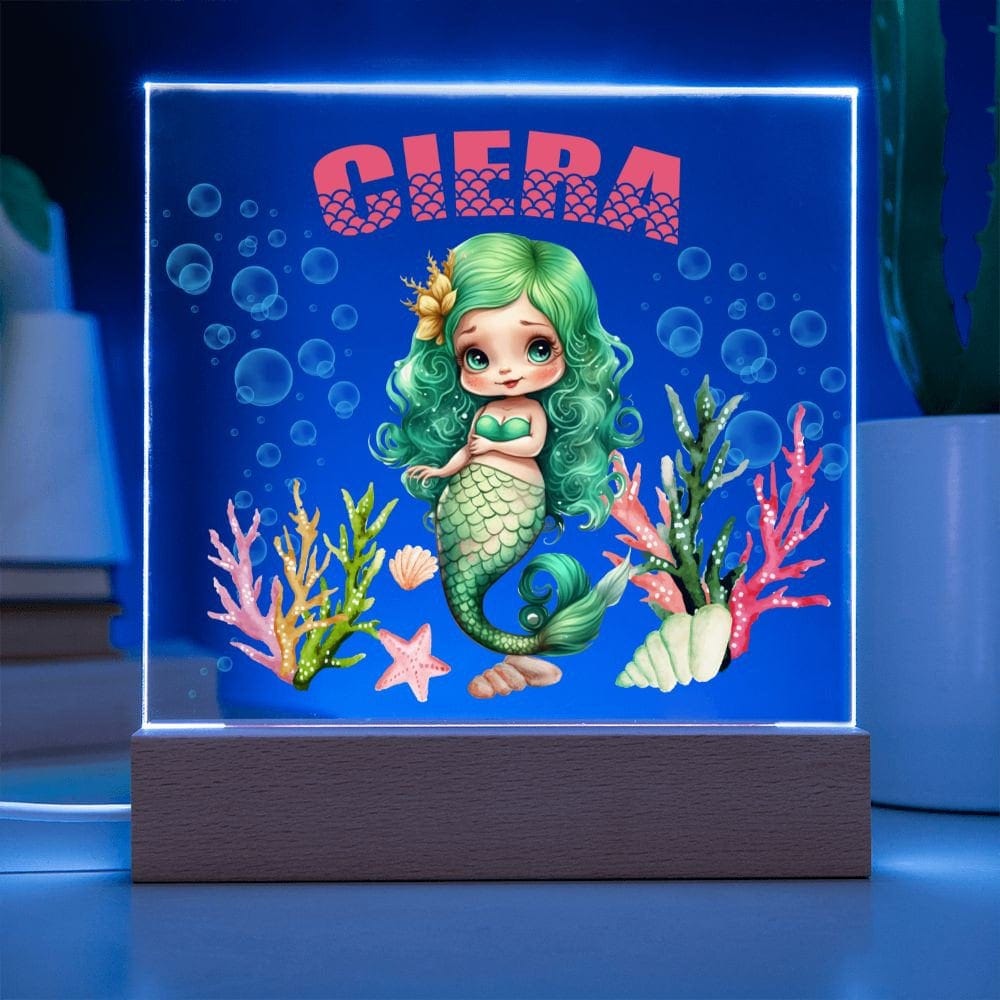 Mermaid Personalized Night Light Nursery Decor,Сustom Name Night Light,Mermaid Ocean night light Children's night light Baby LED nightlight