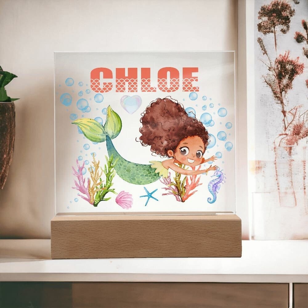Mermaid Nightlight for kids Room Decor, Personalized Night light, Custom Name night light, Children's night light Baby name sign lamp gift