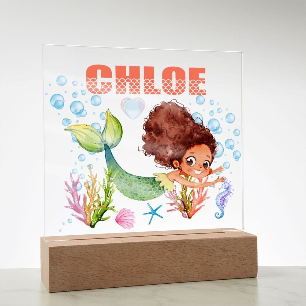 Mermaid Nightlight for kids Room Decor, Personalized Night light, Custom Name night light, Children's night light Baby name sign lamp gift