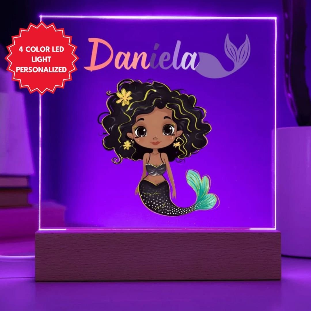 Personalized Mermaid Night light, Mermaid decor, personalized name sign,script name,mermaid room,mermaid gift,mermaid nursery decor, LED