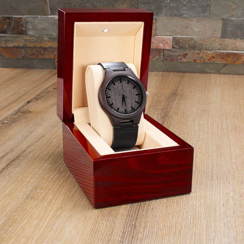 Birthday Gift Engraved Wood Watch Gift for Boyfriend, Brother, Dad, Stepdad, Personalized Name Watch, Sentimental Customized Birthday Gift