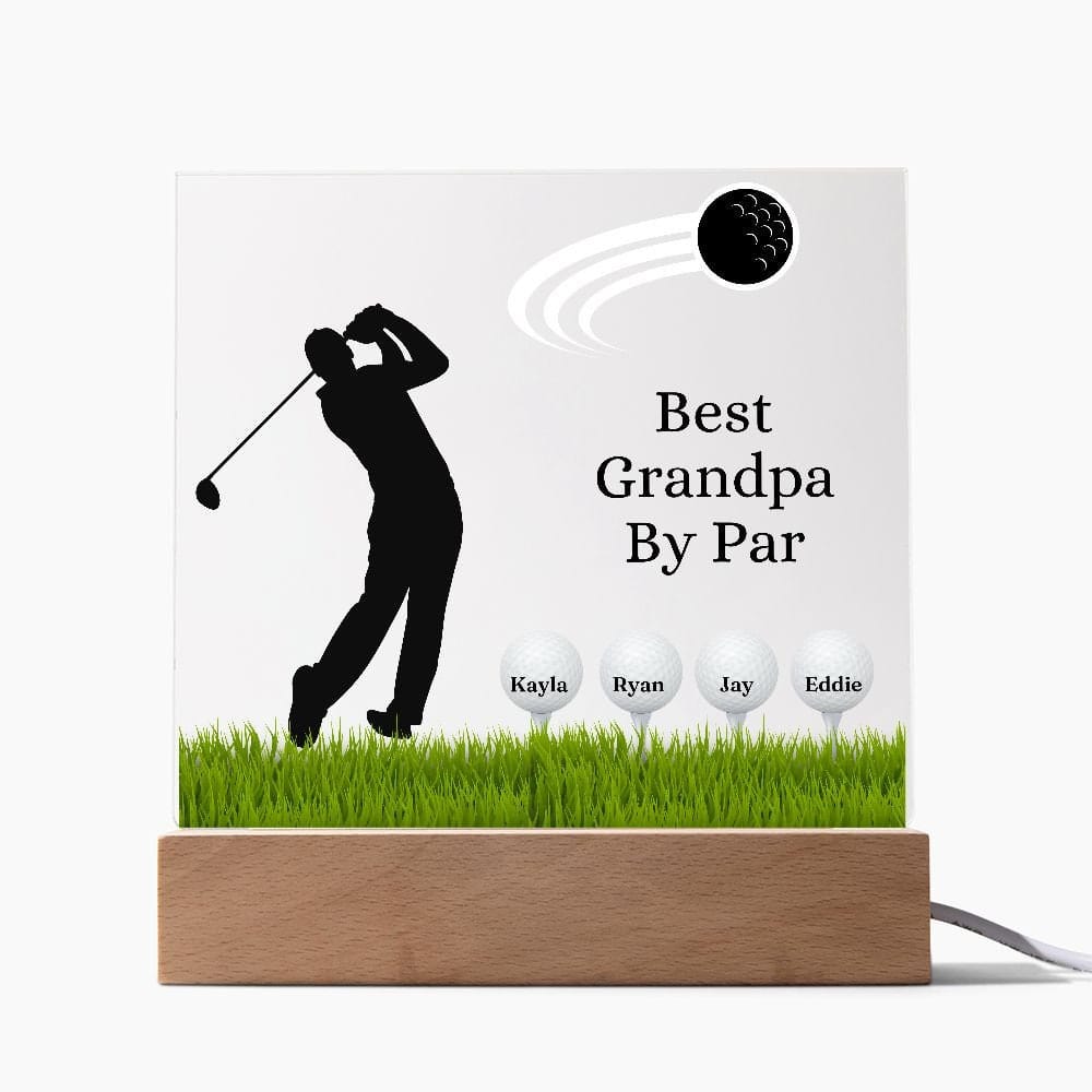 Fathers Day Gift Golf, Best Grandpa By Par Golf Acrylic Plaque, Personalized Gift For Dad, Golf Gift For Men, Fathers Day Gift For Grandpa