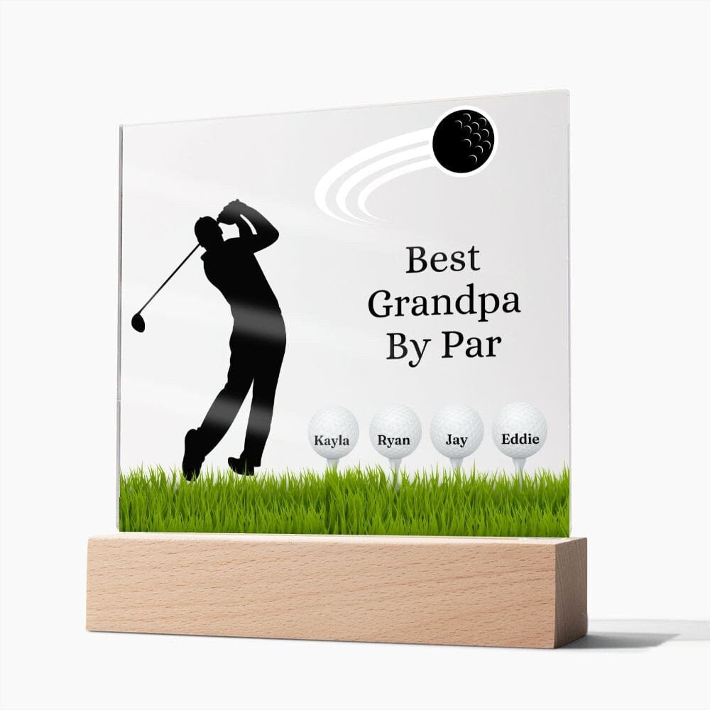 Fathers Day Gift Golf, Best Grandpa By Par Golf Acrylic Plaque, Personalized Gift For Dad, Golf Gift For Men, Fathers Day Gift For Grandpa