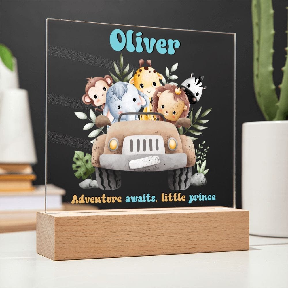 Jungle Theme personalized night light, Kids room Decor, Baby Shower gifts, Kids room lamp, Custom name light personalized children's night