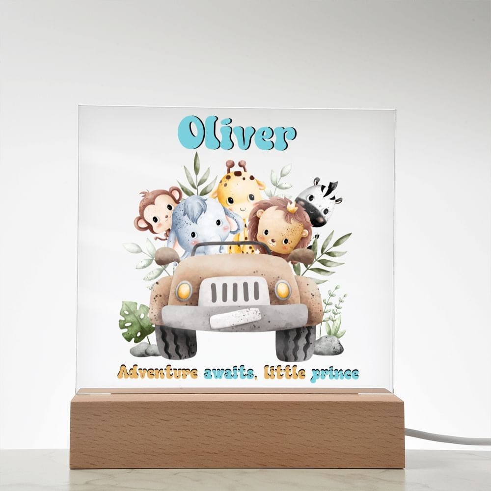 Jungle Theme personalized night light, Kids room Decor, Baby Shower gifts, Kids room lamp, Custom name light personalized children's night