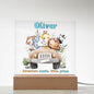 Jungle Theme personalized night light, Kids room Decor, Baby Shower gifts, Kids room lamp, Custom name light personalized children's night