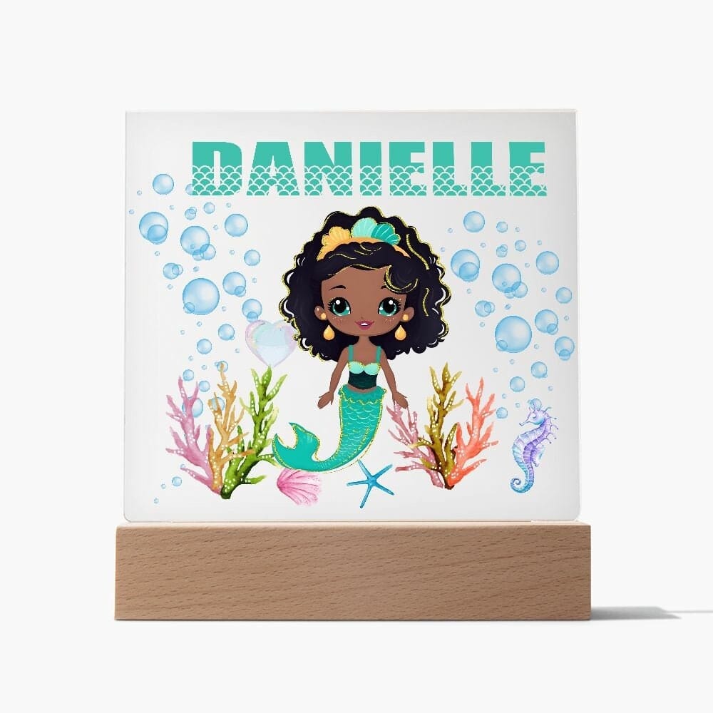 Mermaid LED Nightlight for kids, Personalized Nursery night light, Custom Night light, Kids Room Lamp, Nursery Nightlight Baby