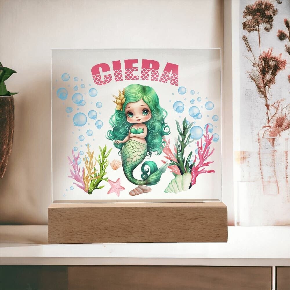 Mermaid Personalized Night Light Nursery Decor,Сustom Name Night Light,Mermaid Ocean night light Children's night light Baby LED nightlight