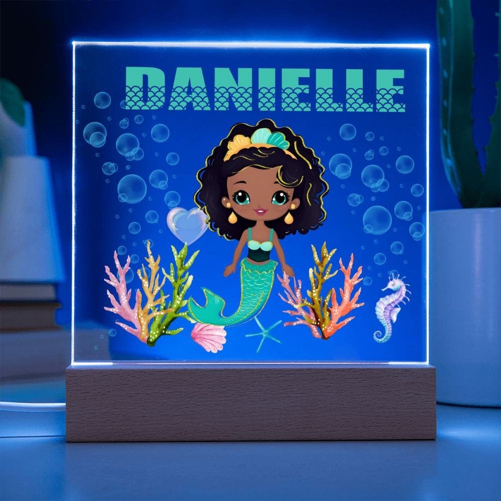 Mermaid LED Nightlight for kids, Personalized Nursery night light, Custom Night light, Kids Room Lamp, Nursery Nightlight Baby