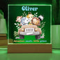 Jungle Theme personalized night light, Kids room Decor, Baby Shower gifts, Kids room lamp, Custom name light personalized children's night