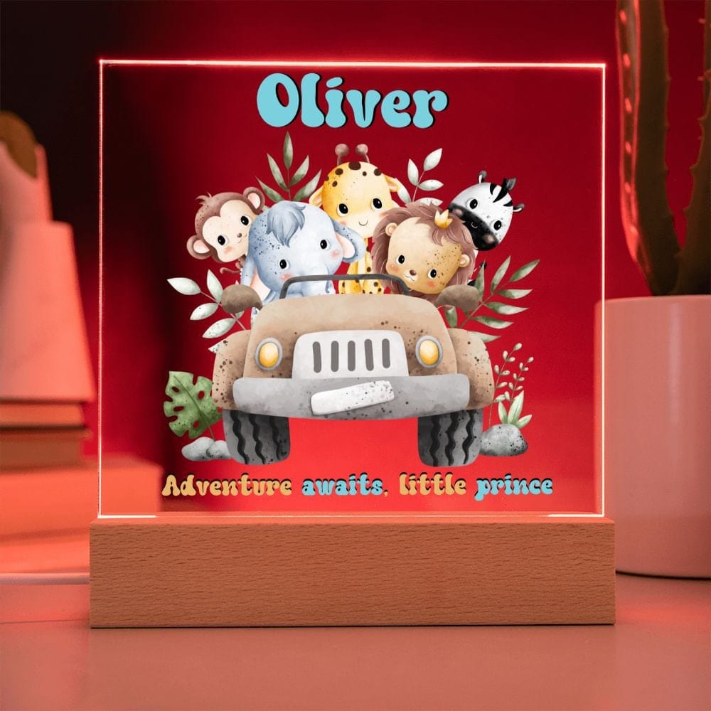 Jungle Theme personalized night light, Kids room Decor, Baby Shower gifts, Kids room lamp, Custom name light personalized children's night