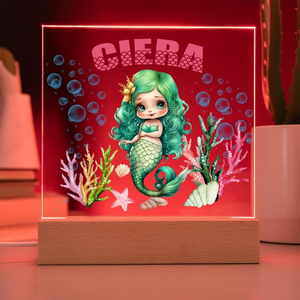 Mermaid Personalized Night Light Nursery Decor,Сustom Name Night Light,Mermaid Ocean night light Children's night light Baby LED nightlight