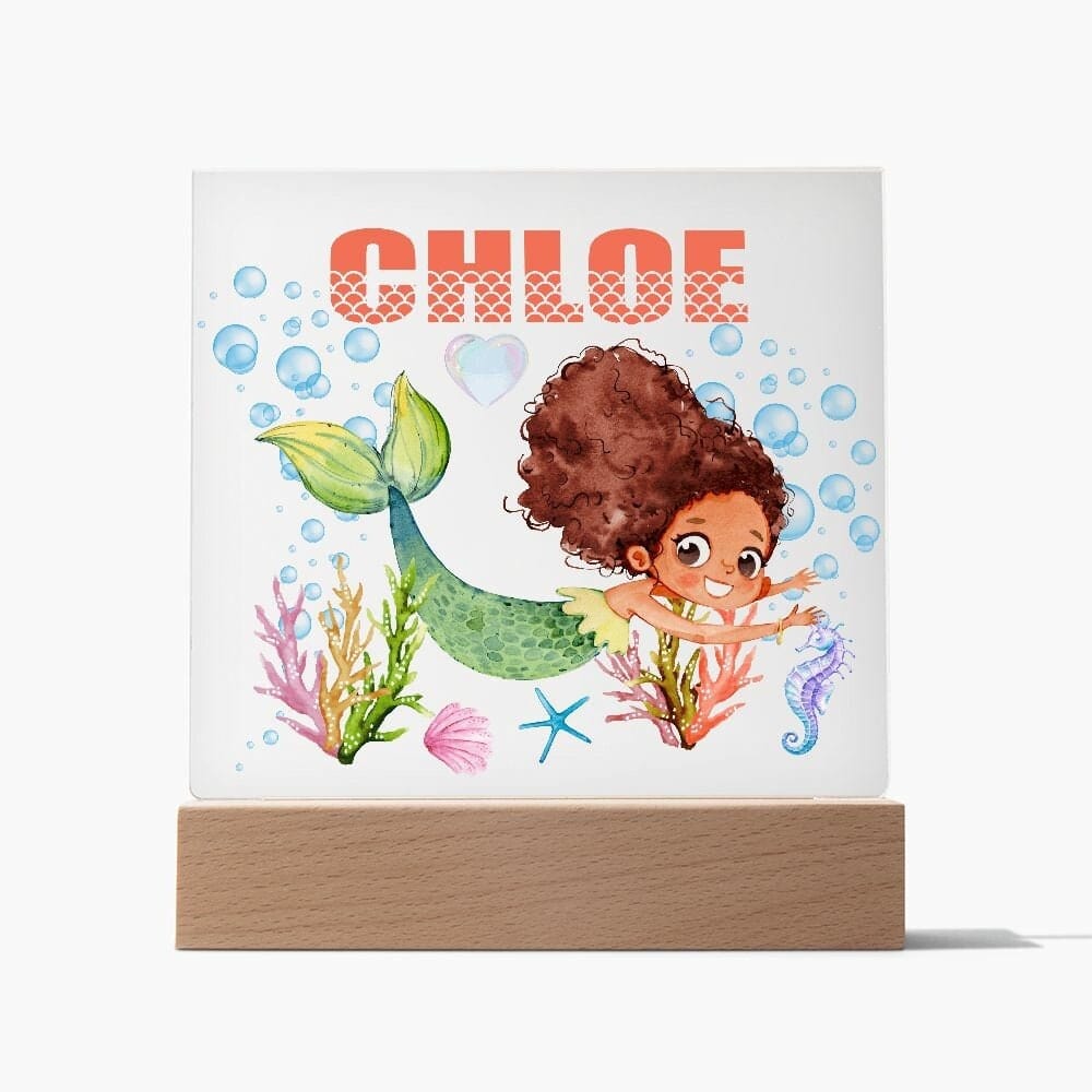Mermaid Nightlight for kids Room Decor, Personalized Night light, Custom Name night light, Children's night light Baby name sign lamp gift