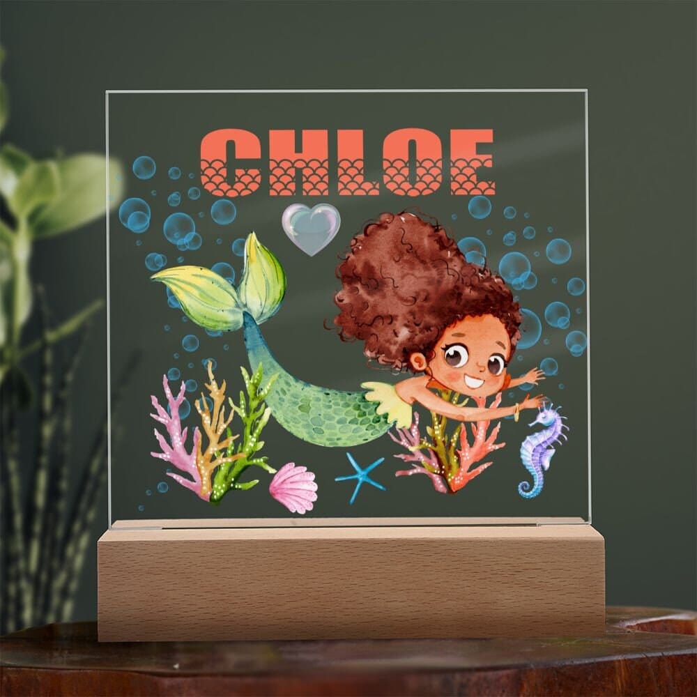 Mermaid Nightlight for kids Room Decor, Personalized Night light, Custom Name night light, Children's night light Baby name sign lamp gift
